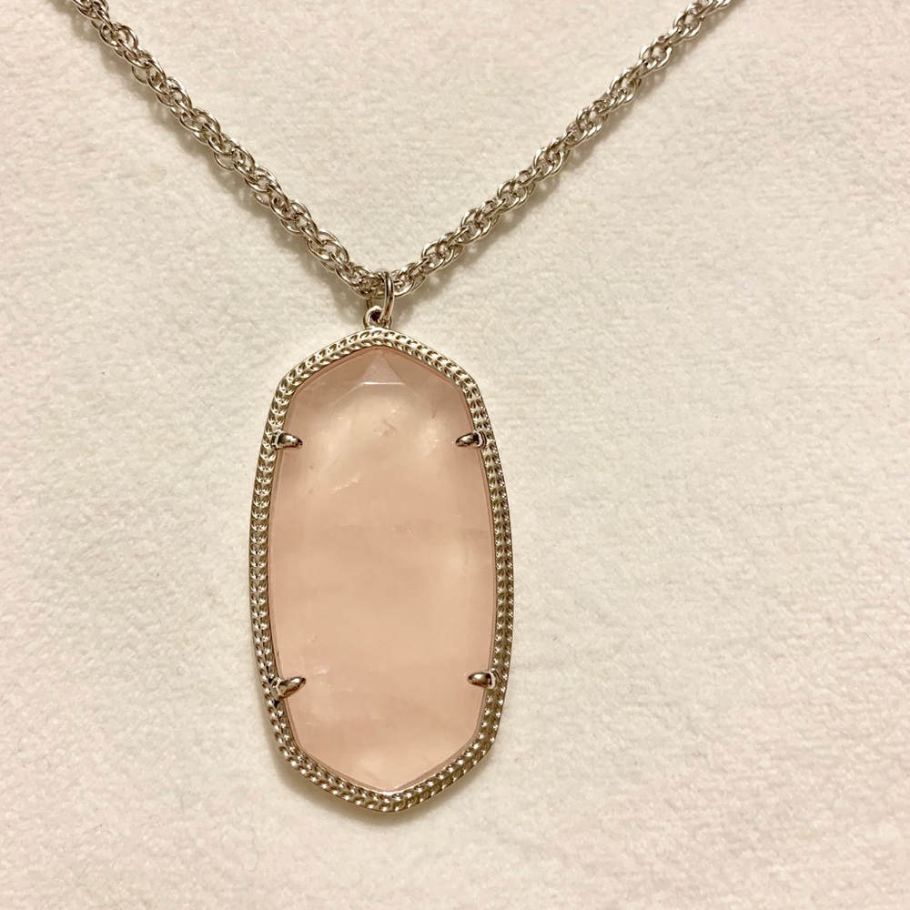 NWT KS Rose Quartz/Silvertone Rae Pendant Necklace - Picture 4 of 7